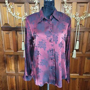 Christie & Jill Lovely Rose Red, Size 12 Women's Blouse